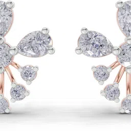 Sparkles Certified Lab Grown Diamond Rose Gold 14kt Stud Earring image 2