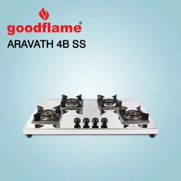 goodflame Aravath 4B Stainless steel stove 4 Dual Tone Imported(Silver,stainless steel) Stainless Steel Manual Gas Stove-picture-20
