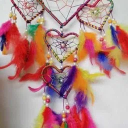 new lucky Multi Color Heart Shape Dream Catcher Wall Hanging Wool Dream Catcher Feather Dream Catcher-picture-27