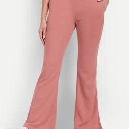 next one Women Flared Pink Polyester Trousers-picture-14