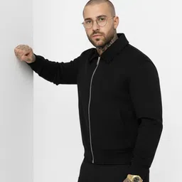 premiummcloth Men Solid Varsity Jacket-picture-45