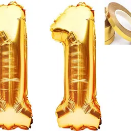 Solid Solid Golden '11' number for Celebration (Gold, Pack of 3) Balloon-image-30