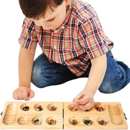 mara bommai Wooden Pallanghuzi/Vamana Guntalu/Mancala Gemstone Board Game Board Game Accessories image 2