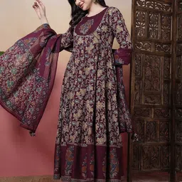 kimayra Women Pure Cotton Kurta Palazzo Dupatta Set image 2