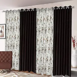 benchmark 213.36 cm (7 ft) Door Polyester Blackout Curtain (Pack Of 4) image 1