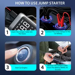 yearwin 6 in1 Car Battery Jump Starter, Tire Inflator, Vacuum Cleaner, Power Bank 1 ft Battery Jumper Starter image 2