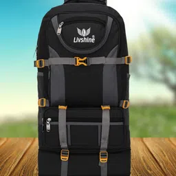 livshine Travel Backpack for Sport Camping Hiking Trekking Bag Rucksack - 60 L (Black) Rucksack- 60 L-picture-11