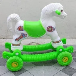smiley bell BABY BABY PLASTIC HORSE WITH ROCKING FUNCTION AND RUNNING RIDE ON WITH AMAZING COLOR FOR YOUR KIDS GTY-SDER-03 Rideons & Wagons Non Battery Operated Ride On (Multicolor) image 4