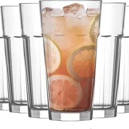 smilerry (Pack of 6) Tumbler Highball Glasses Clear Iced Tea and Glasses for Drinking Cocktail_New Glass Set Water/Juice Glass image 4