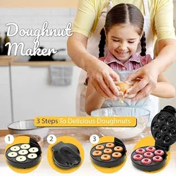 feelon Donut Maker Machine for Kid Breakfast Desserts & More with Makes 7 Doughnuts Donut Maker image 4