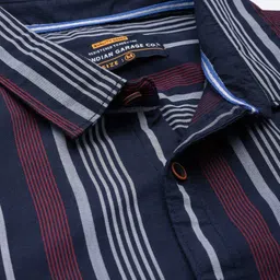 the indian garage co. Men Regular Fit Striped Casual Shirt image 2