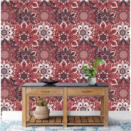 bpgraphics Vinyl Floral & Botanical Maroon Wallpaper image 1