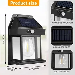 tejasfashion Solar Wall Light with 3 LED Modes and Motion Sensor Solar Powered Battery Table Lamp image 2