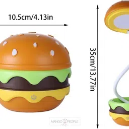 kanha store USB LED Burger Lamp with Sharpener – Warm White Study Light for Kids Study Lamp image 2