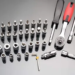 flipco High Quality 46pcs 1/4-Inch Socket Set Tool Ratchet Torque Wrench Combo Tools Kit Car Repair Tools Set Socket Set (Pack of 46) Socket Set image 3