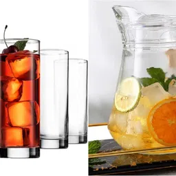 morryz Italian Premium 6 Pieces and 1 Water Juice Set Combo Jug Glass Set image 2