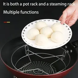 prime avtar Stainless Steel Trivet Cooling Pot Rack Hot Pot Holder Steamer Rack Steel Trivet image 2