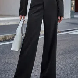 broadstar Women Flared Black Lycra Blend Trousers image 3