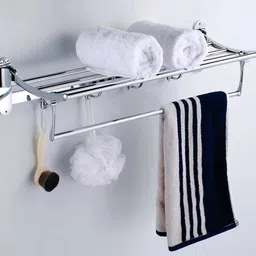 304 Stainless Steel 24" Folding Towel Rack for Bathroom/Towel Stand (pack of 1) silver Towel Holder-image-5