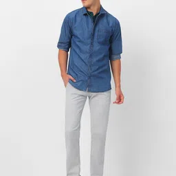 urbano fashion Men Slim Fit Grey Cotton Blend Trousers image 4