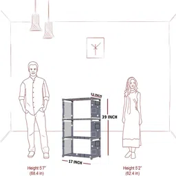 mezire Compact 4-Layer Steel Foldable Shelf for Clothers, Books, Kids Toys etc Metal Open Book Shelf image 5