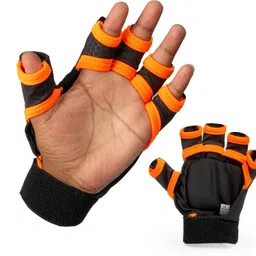 supreme Hockey Player Gloves Black/Orange Size Small (Lefty) Hockey Gloves image 2