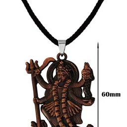 shiv jagdamba Hindu Deity Powerful Mata Goddess Maha Kali Kalika Devi Unique Pendant Necklace Rhodium Zinc, Metal Pendant image 2