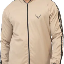 BUFFARO Men's Polyester Zipper Mock Collar Windcheater Solid Men Wind Cheater-picture-20