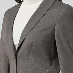 van heusen Women Checkered Single Breasted Formal Blazer image 4