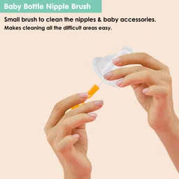 baby moo Twist And Turn Pink And Orange 2 Bottle And 2 Nipple Cleaning Brush Set of 4 image 4