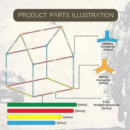 akshar toyz Tent House For Kids Large Size Jumbo Tent House (Multicolor) image 3