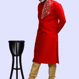 tibra collection Men Pure Silk Kurta Pyjama Set image 5