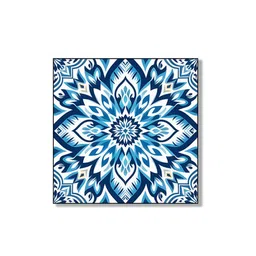 nestroots Blue and White Tile Collection Call Wall Painting Set of 3 Black Frame image 3