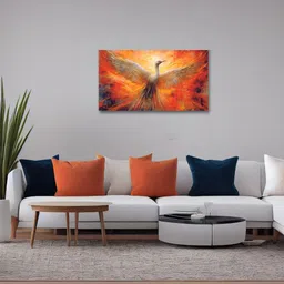 wallchitra phoenix bird wall painting for living room ,bedroom,office Canvas 36 inch x 20 inch Painting-picture-21