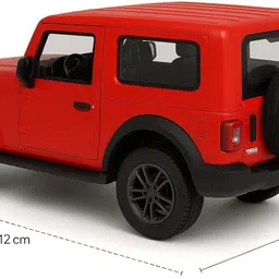 baniya toyz Mahindra Thar Die-Cast Metal Toy for Kids | Pull Back Action (RED) image 5