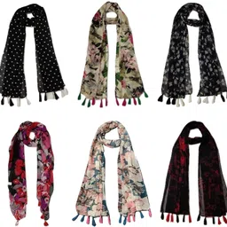 mss fashion Printed Chiffon Women Multicolor Scarf, Stole, Fancy Scarf-picture-26