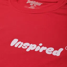 roadster Women Typography Round Neck Cotton Blend Red T-Shirt image 2