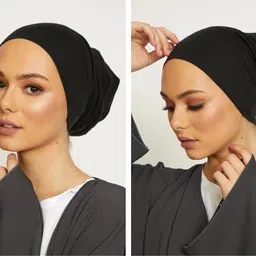 urshia Solid Cotton Blend Women Black Scarf-picture-22