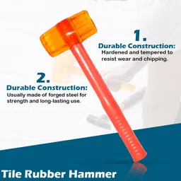 inphatool | Rubber Mallet, Tile Installation Hammer, Multi-purpose Tool For Flooring, Masonry, Woodwork, Tiles Fitting Mallet image 4