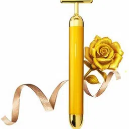 Bella Faccia Electric Facial Massage Roller 1 Pc 24K Gold Energy Beauty Bar Electric Facial Massage Roller Waterproof Face Skin Care Antiwrinkle Massager for Forehead Cheek Neck(Gold Colour) Massager-picture-22