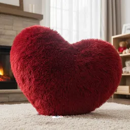 pickkart Microfibre Cushion Pack of 1 Solid Plush Heart Shaped Decorative Pillow, Valentine's Day Gift-picture-26