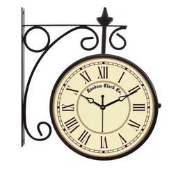 random Double Sided Vintage Multicolour Metal Station Clock image 2