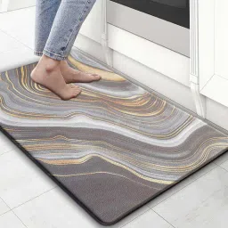 luxe home international Waves Abstract Microfibre 30x18 Inches Anti Skid Door Mat-picture-17