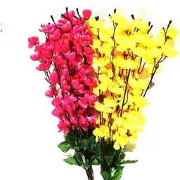 procyon (pack of 2) Red, Yellow Orchids Artificial Flower image 1