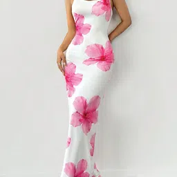 tandul Women Bodycon White, Pink Midi/Calf Length Dress-picture-38
