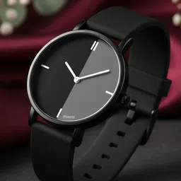 just like Slim Fit Casual Stylish Analog Wrist Watches For Boy And Men Analog Watch - For Men MNMLST-BLK-SILVER image 2