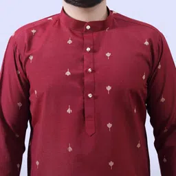 tibra collection Men Woven Design Cotton Blend Straight Kurta image 4