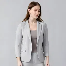 cadmon Women Solid Single Breasted Formal Blazer-picture-26