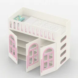 boingg! - a happy start Little Library Loft Bed In Pink Colour image 3
