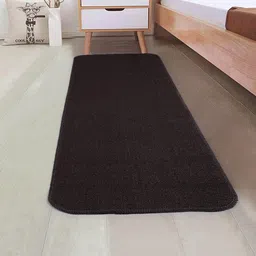 saral home Brown Polypropylene Solid 6 X 2 Feet Bedside Runner image 1